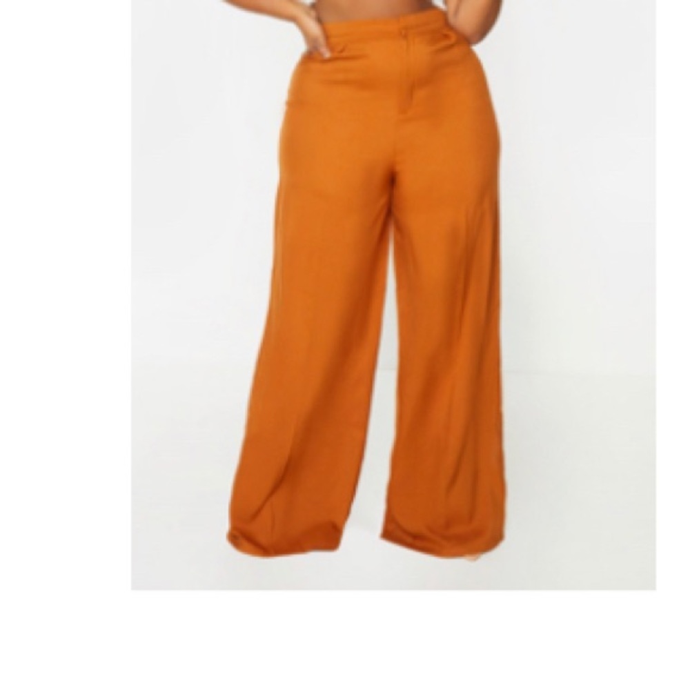 Flare long legged orange pants